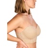 image:imageHSIA Strapless Bra for Women Large Breasts Plus Size Minimizer Longline  Push Up Supportive Underwire Long Line Corset Wide Band Back Fat Smoothing Balconette Minimizing Bustier for Big BustLace Natural Nude