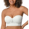 image:imageHSIA Strapless Bra for Women Large Breasts Plus Size Minimizer Longline  Push Up Supportive Underwire Long Line Corset Wide Band Back Fat Smoothing Balconette Minimizing Bustier for Big BustLace White Lace