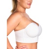 image:imageHSIA Strapless Bra for Women Large Breasts Plus Size Minimizer Longline  Push Up Supportive Underwire Long Line Corset Wide Band Back Fat Smoothing Balconette Minimizing Bustier for Big BustWhite Classic