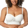 image:imageHSIA Strapless Bra for Women Large Breasts Plus Size Minimizer Longline  Push Up Supportive Underwire Long Line Corset Wide Band Back Fat Smoothing Balconette Minimizing Bustier for Big BustLace White Style