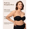 image:imageHSIA Strapless Bra for Women Large Breasts Plus Size Minimizer Longline  Push Up Supportive Underwire Long Line Corset Wide Band Back Fat Smoothing Balconette Minimizing Bustier for Big BustBlack Tone