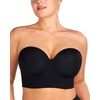 image:imageHSIA Strapless Bra for Women Large Breasts Plus Size Minimizer Longline  Push Up Supportive Underwire Long Line Corset Wide Band Back Fat Smoothing Balconette Minimizing Bustier for Big BustBlack Classic