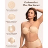 image:imageHSIA Strapless Bra for Women Large Breasts Plus Size Minimizer Longline  Push Up Supportive Underwire Long Line Corset Wide Band Back Fat Smoothing Balconette Minimizing Bustier for Big BustBeige Tone