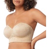 image:imageHSIA Strapless Bra for Women Large Breasts Plus Size Minimizer Longline  Push Up Supportive Underwire Long Line Corset Wide Band Back Fat Smoothing Balconette Minimizing Bustier for Big BustLace Natural Nude Lace
