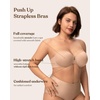 image:imageHSIA Strapless Bra for Women Large Breasts Plus Size Minimizer Longline  Push Up Supportive Underwire Long Line Corset Wide Band Back Fat Smoothing Balconette Minimizing Bustier for Big BustAlmond Beige