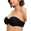 image:imageHSIA Strapless Bra for Women Large Breasts Plus Size Minimizer Longline  Push Up Supportive Underwire Long Line Corset Wide Band Back Fat Smoothing Balconette Minimizing Bustier for Big BustBlack Tone