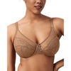 image:imageHSIA Minimizer Bras for Women Enchante Lace Underwire Bra for Heavy Breast  Full Coverage Breathable in Summer Plus Size Supportive Unlined Lifting Back Fat Smoothing Offer Natural Shape SoftCoffee