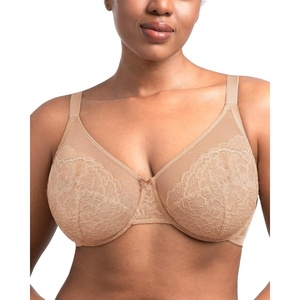 image:imageHSIA Minimizer Bras for Women Enchante Lace Underwire Bra for Heavy Breast  Full Coverage Breathable in Summer Plus Size Supportive Unlined Lifting Back Fat Smoothing Offer Natural Shape SoftAlmond Beige