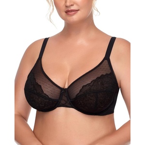image:imageHSIA Minimizer Bras for Women Enchante Lace Underwire Bra for Heavy Breast  Full Coverage Breathable in Summer Plus Size Supportive Unlined Lifting Back Fat Smoothing Offer Natural Shape SoftBlack