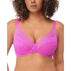 image:imageHSIA Minimizer Bras for Women Enchante Lace Underwire Bra for Heavy Breast  Full Coverage Breathable in Summer Plus Size Supportive Unlined Lifting Back Fat Smoothing Offer Natural Shape SoftHot Pink