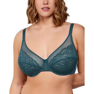 image:imageHSIA Minimizer Bras for Women Enchante Lace Underwire Bra for Heavy Breast  Full Coverage Breathable in Summer Plus Size Supportive Unlined Lifting Back Fat Smoothing Offer Natural Shape SoftBalsam Blue