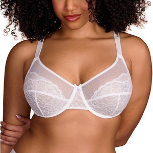 image:imageHSIA Minimizer Bras for Women Enchante Lace Underwire Bra for Heavy Breast  Full Coverage Breathable in Summer Plus Size Supportive Unlined Lifting Back Fat Smoothing Offer Natural Shape SoftWhite