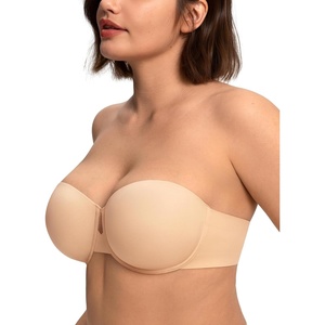 image:imageHSIA Strapless Bra for Women Large Breasts Plus Size Minimizer Longline  Push Up Supportive Underwire Long Line Corset Wide Band Back Fat Smoothing Balconette Minimizing Bustier for Big BustBeige Tone