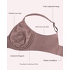 image:imageHSIA Minimizer Bras for Women Full Coverage Seamless Lace Unlined Lift Bra  Underwire Comfortable in Summer Womens TShirt Bra Plus Size Supportive for Heavy Breast Back Smoothing Minimizing SoftDark Brown Purple