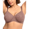 image:imageHSIA Minimizer Bras for Women Full Coverage Seamless Lace Unlined Lift Bra  Underwire Comfortable in Summer Womens TShirt Bra Plus Size Supportive for Heavy Breast Back Smoothing Minimizing SoftDark Brown Purple