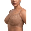 image:imageHSIA Minimizer Bras for Women Unlined Underwire Lace Bras for Large Breasts  Full Coverage Plus Size Support Lift Breathable Everyday Essentials Soft Back Smoothing Wide Straps Sizes 3246 CIDark Beige