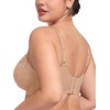 image:imageHSIA Minimizer Bras for Women Unlined Underwire Lace Bras for Large Breasts  Full Coverage Plus Size Support Lift Breathable Everyday Essentials Soft Back Smoothing Wide Straps Sizes 3246 CIChristmaslight Beige