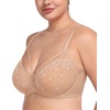 image:imageHSIA Minimizer Bras for Women Unlined Underwire Lace Bras for Large Breasts  Full Coverage Plus Size Support Lift Breathable Everyday Essentials Soft Back Smoothing Wide Straps Sizes 3246 CIChristmaslight Beige