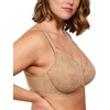 image:imageHSIA Minimizer Bras for Women Unlined Underwire Lace Bras for Large Breasts  Full Coverage Plus Size Support Lift Breathable Everyday Essentials Soft Back Smoothing Wide Straps Sizes 3246 CIBeige