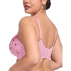 image:imageHSIA Minimizer Bras for Women Unlined Underwire Lace Bras for Large Breasts  Full Coverage Plus Size Support Lift Breathable Everyday Essentials Soft Back Smoothing Wide Straps Sizes 3246 CIChristmasblush Pink