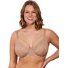 image:imageHSIA Minimizer Bras for Women Unlined Underwire Lace Bras for Large Breasts  Full Coverage Plus Size Support Lift Breathable Everyday Essentials Soft Back Smoothing Wide Straps Sizes 3246 CITaupe Beige