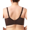 image:imageHSIA Minimizer Bras for Women Unlined Underwire Lace Bras for Large Breasts  Full Coverage Plus Size Support Lift Breathable Everyday Essentials Soft Back Smoothing Wide Straps Sizes 3246 CIDark Brown
