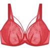 image:imageHSIA Minimizer Bras for Women Unlined Underwire Lace Bras for Large Breasts  Full Coverage Plus Size Support Lift Breathable Everyday Essentials Soft Back Smoothing Wide Straps Sizes 3246 CIChristmascoral Red