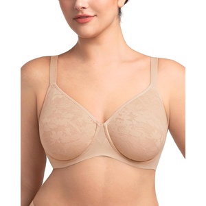 image:imageHSIA Minimizer Bras for Women Full Coverage Seamless Lace Unlined Lift Bra  Underwire Comfortable in Summer Womens TShirt Bra Plus Size Supportive for Heavy Breast Back Smoothing Minimizing SoftLight Beige