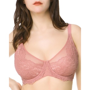 image:imageHSIA Minimizer Bras for Women Unlined Underwire Lace Bras for Large Breasts  Full Coverage Plus Size Support Lift Breathable Everyday Essentials Soft Back Smoothing Wide Straps Sizes 3246 CILight Coral