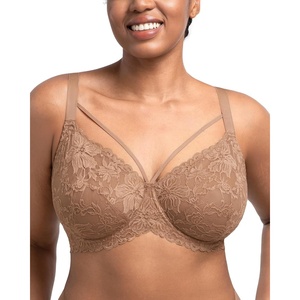 image:imageHSIA Minimizer Bras for Women Unlined Underwire Lace Bras for Large Breasts  Full Coverage Plus Size Support Lift Breathable Everyday Essentials Soft Back Smoothing Wide Straps Sizes 3246 CIDark Beige
