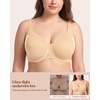 image:imageHSIA Minimizer Bras for Women Plus Size Unlined Tshirt Bra for Large Breast  CoolComfort in Summer Everyday Bra Full Coverage Underwire Supportive Seamless Back Fat Smoothing Offer Natural ShapeBeige