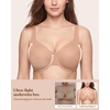 image:imageHSIA Minimizer Bras for Women Plus Size Unlined Tshirt Bra for Large Breast  CoolComfort in Summer Everyday Bra Full Coverage Underwire Supportive Seamless Back Fat Smoothing Offer Natural ShapeTaupe Beige