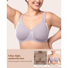 image:imageHSIA Minimizer Bras for Women Plus Size Unlined Tshirt Bra for Large Breast  CoolComfort in Summer Everyday Bra Full Coverage Underwire Supportive Seamless Back Fat Smoothing Offer Natural ShapeGrey Purple