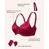 image:imageHSIA Minimizer Bras for Women Plus Size Unlined Tshirt Bra for Large Breast  CoolComfort in Summer Everyday Bra Full Coverage Underwire Supportive Seamless Back Fat Smoothing Offer Natural ShapeBurgundy