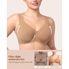 image:imageHSIA Minimizer Bras for Women Plus Size Unlined Tshirt Bra for Large Breast  CoolComfort in Summer Everyday Bra Full Coverage Underwire Supportive Seamless Back Fat Smoothing Offer Natural ShapeDark Beige