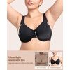 image:imageHSIA Minimizer Bras for Women Plus Size Unlined Tshirt Bra for Large Breast  CoolComfort in Summer Everyday Bra Full Coverage Underwire Supportive Seamless Back Fat Smoothing Offer Natural ShapeBlack