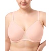 image:imageHSIA Minimizer Bras for Women Air Mesh TShirt Full Coverage Underwire Bra  UltraThin Sandwich Cup Lightly Lined Breathable in Summer Supportive Plus Size Disappear under Clothes Back SmoothingRose Cloud