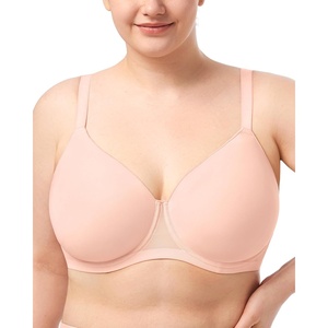 image:imageHSIA Minimizer Bras for Women Air Mesh TShirt Full Coverage Underwire Bra  UltraThin Sandwich Cup Lightly Lined Breathable in Summer Supportive Plus Size Disappear under Clothes Back SmoothingRose Cloud