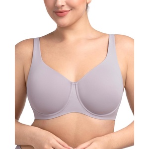 image:imageHSIA Minimizer Bras for Women Plus Size Unlined Tshirt Bra for Large Breast  CoolComfort in Summer Everyday Bra Full Coverage Underwire Supportive Seamless Back Fat Smoothing Offer Natural ShapeGrey Purple