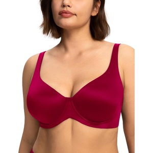 image:imageHSIA Minimizer Bras for Women Plus Size Unlined Tshirt Bra for Large Breast  CoolComfort in Summer Everyday Bra Full Coverage Underwire Supportive Seamless Back Fat Smoothing Offer Natural ShapeBurgundy