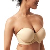 image:imageHSIA Strapless Bra Seamless AntiSlip Underwire Support for Large BreastsLight Beige05