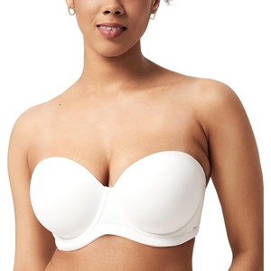 image:imageHSIA Strapless Bra Seamless AntiSlip Underwire Support for Large BreastsLight White05
